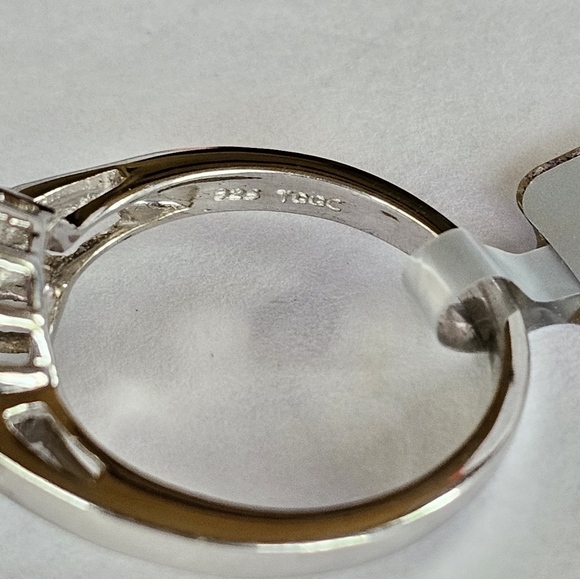 Genuine Pink & White Topaz Ring Sterling Silver Size 9! NWT - Picture 9 of 17